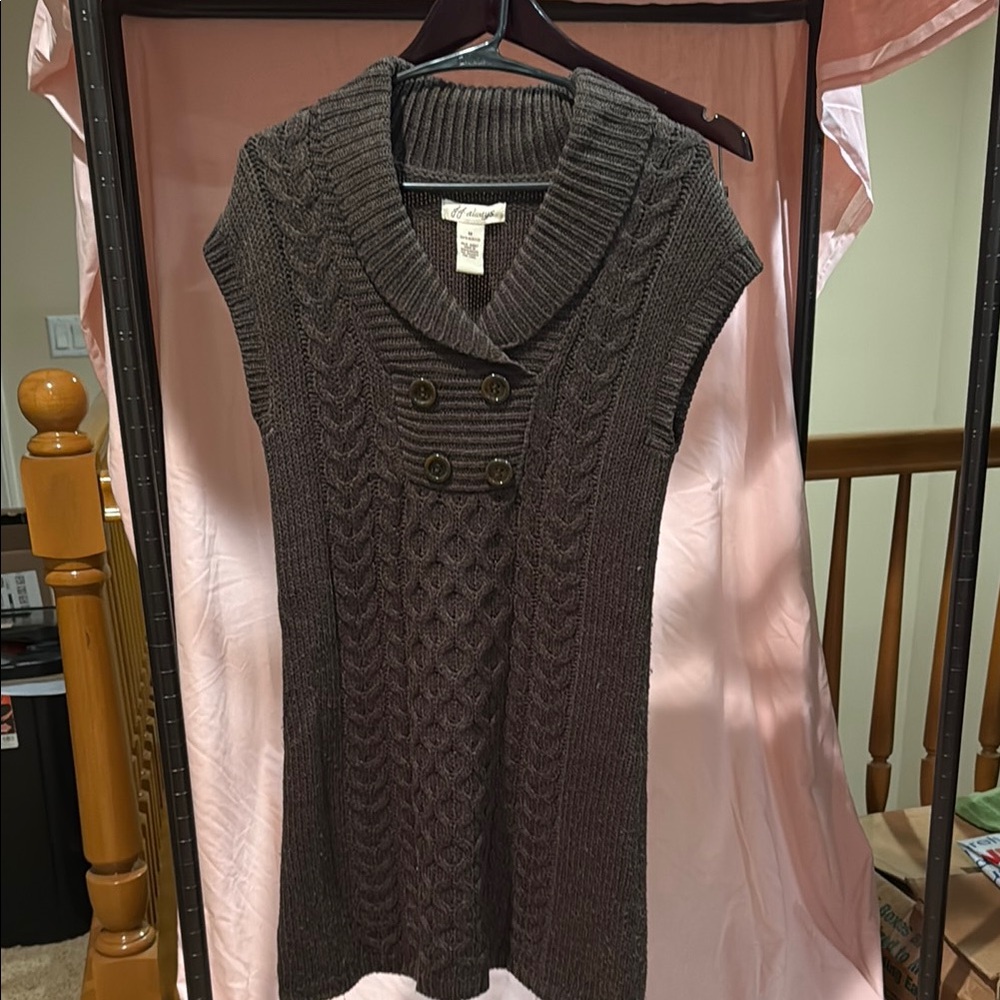 Brown Cable Knit Sleeveless Sweater by J.J. always